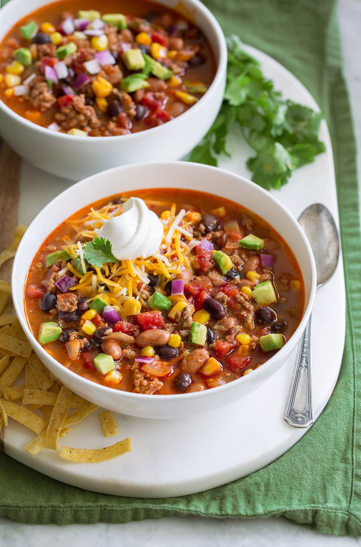 An image displaying the recipe for Simple Taco Soup