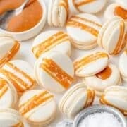 An image displaying the recipe for Salted Caramel Macarons